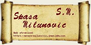 Spasa Milunović vizit kartica